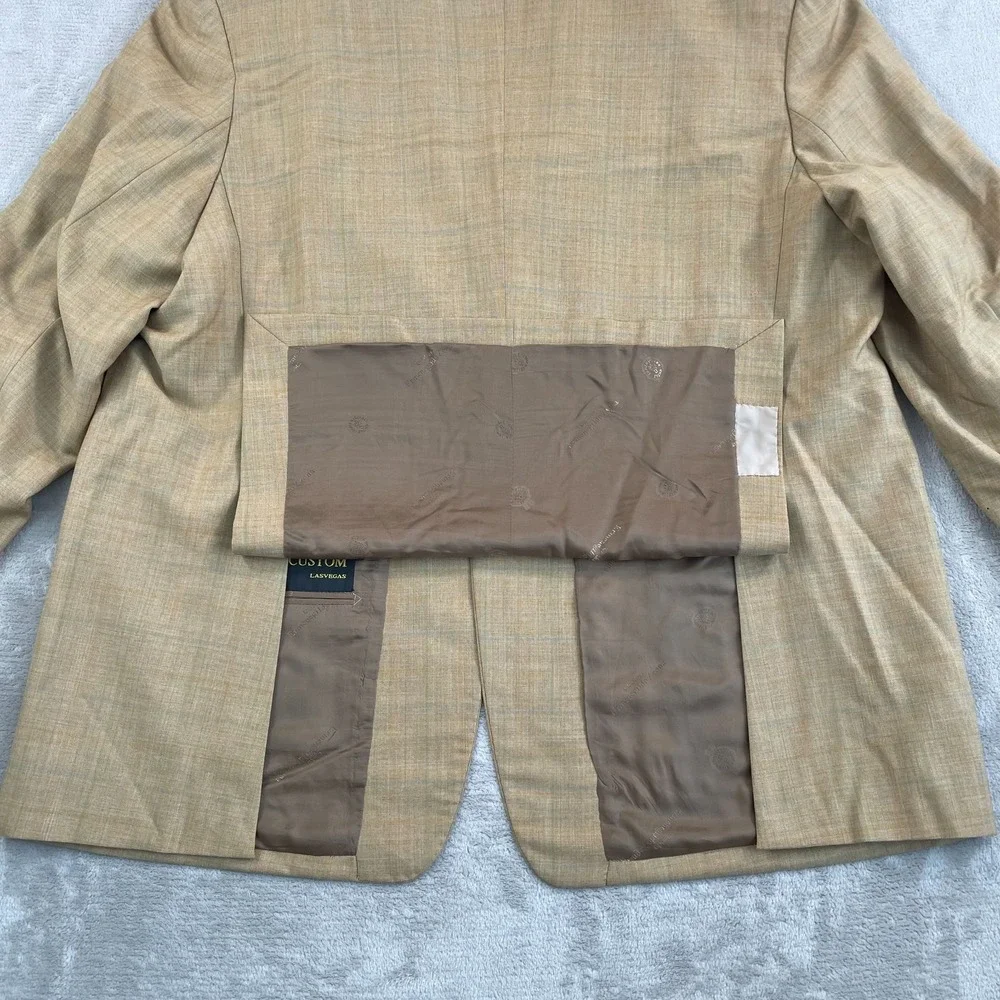 Ermenegildo Zegna Heritage Sport Coat Jacket Blazer Men 46R Tan WindowPane Plaid